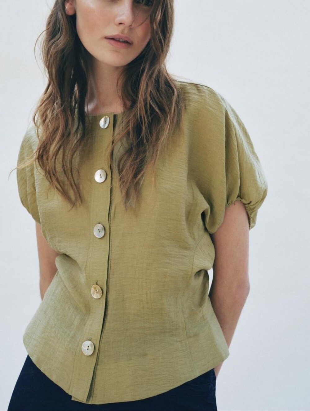 Zara Line Puf sleeve Top